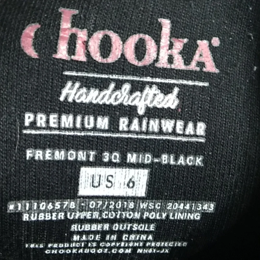 SALE! Like New Chooka Handcrafted Premium Rainwear Rainboots Sz.6